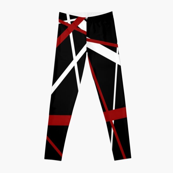 Funny Black White Red Stripes Half Moon Leggings, Zazzle