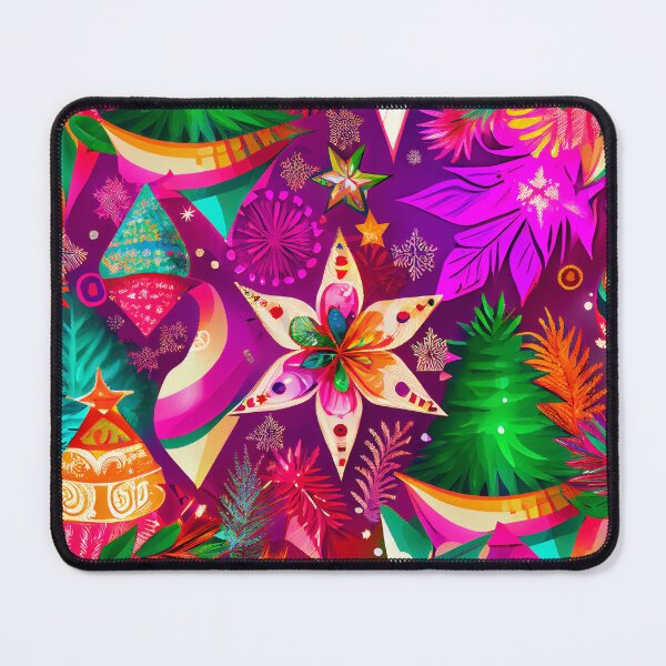 Item preview, Bright Pink Festive Christmas Tree Pattern Digital Painting designed and sold by CodeAndColors.