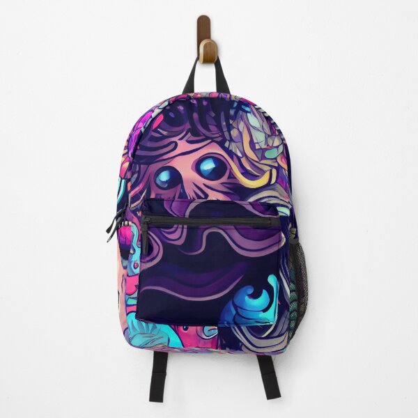 Item preview, Wild Spooky Anime Face and Skull Pattern Digital Painting designed and sold by CodeAndColors.