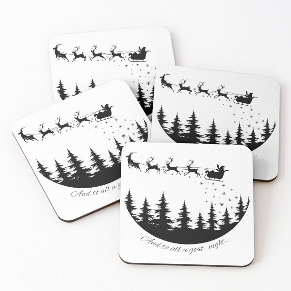 Item preview, And to all a goat night... | holiday goats | Christmas goats | Cute Goats | Funny Goats  designed and sold by PistolRidgeFarm.