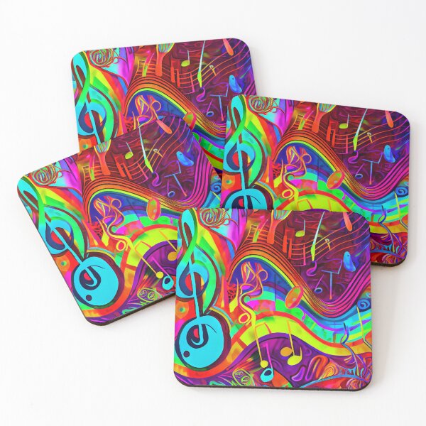 Item preview, Bright Colorful Vivid Abstract Music pattern Digital Painting designed and sold by CodeAndColors.