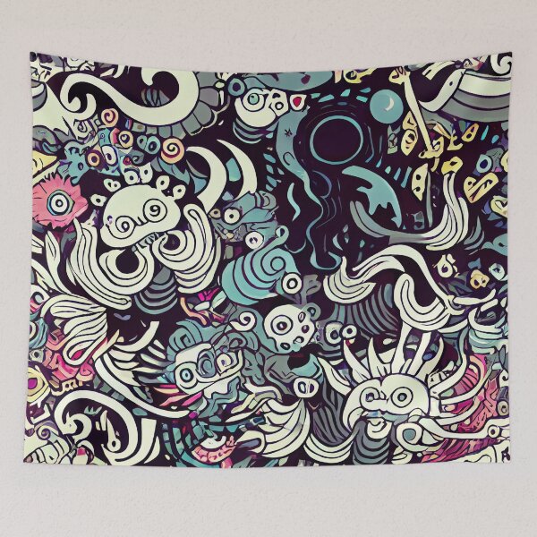 Item preview, White Graffiti Anime Aesthetic Chaos Digital Painting designed and sold by CodeAndColors.
