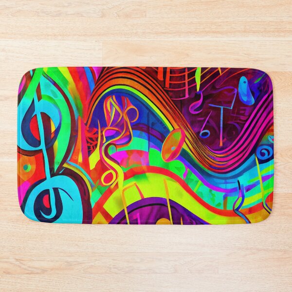 Artikelvorschau, Bright Colorful Vivid Abstract Music pattern Digital Painting entworfen und verkauft von CodeAndColors.