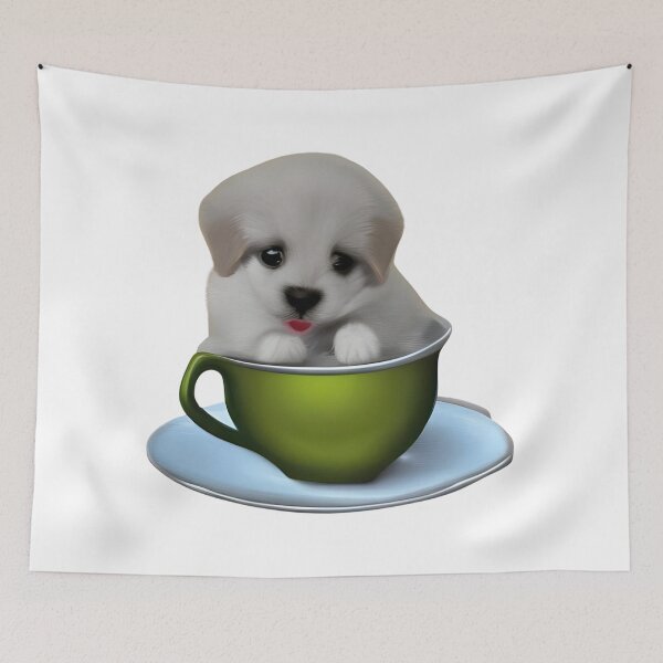 Item preview, Tea cup puppy Artwork designed and sold by The Love Quill.