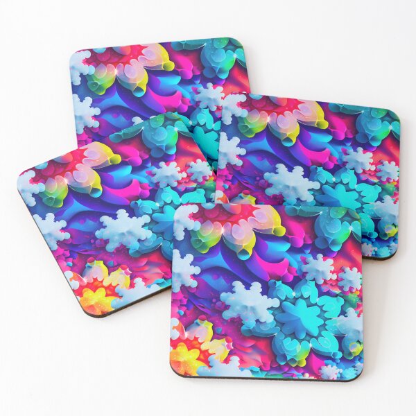 Artikelvorschau, Abstract Colorful Snowflake Pattern Digital Painting entworfen und verkauft von CodeAndColors.