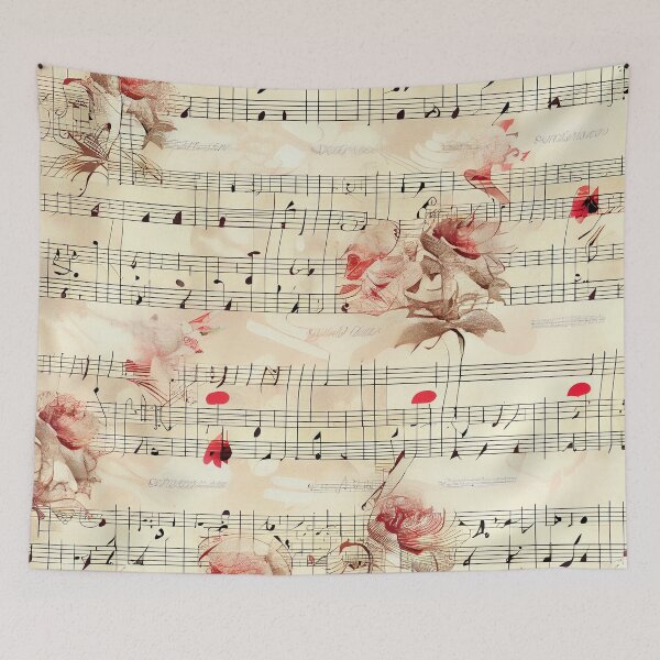 Item preview, Abstract Roses on Sheet Music Digital Painting designed and sold by CodeAndColors.
