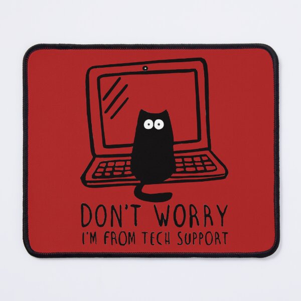 Item preview, Black Cat Technical Support Computer Transparent designed and sold by Rowena Jones.