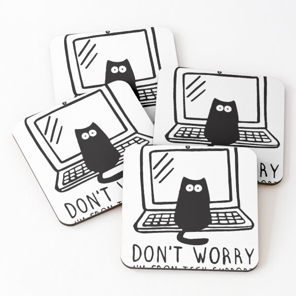 Item preview, Black Cat Technical Support Computer Transparent designed and sold by Rowena Jones.