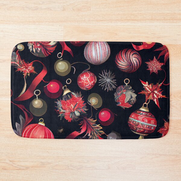 Artikelvorschau, Red and Black Festive Ornament Pattern Digital Painting entworfen und verkauft von CodeAndColors.