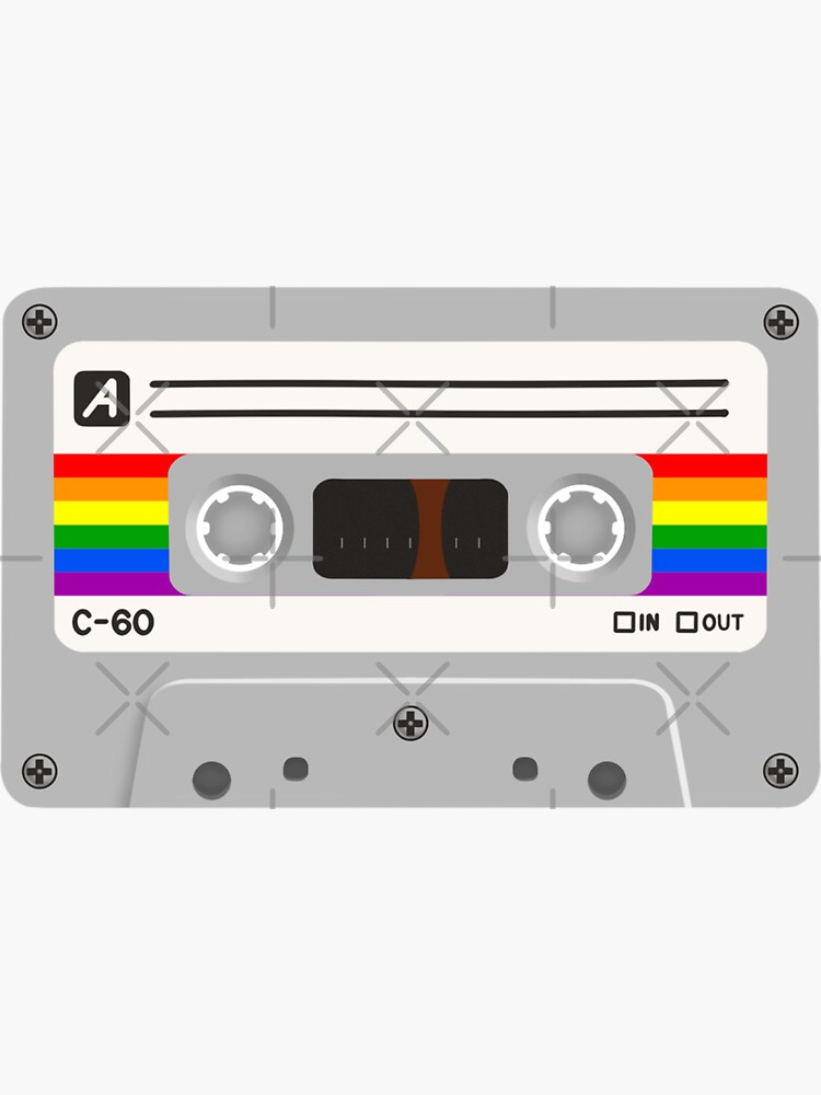 Stickers Old School Rainbow Cassette Tape Sticker