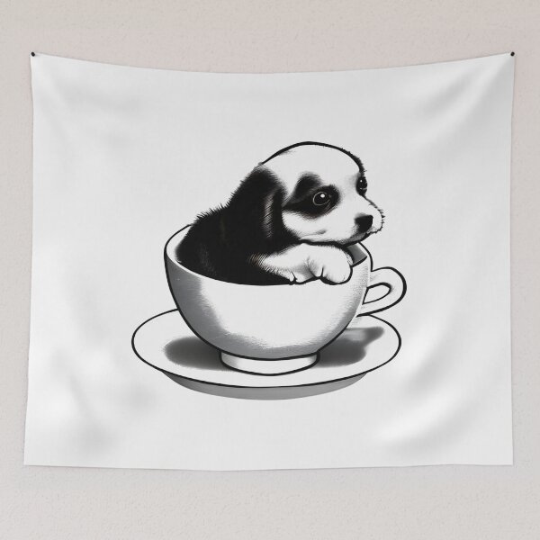Item preview, Tea cup puppy Artwork designed and sold by The Love Quill.