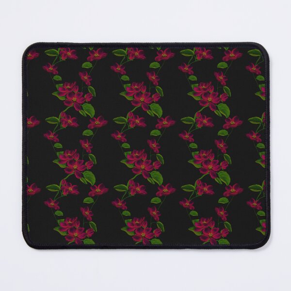 Aperçu de l'œuvre Fleur d'orchidée rouge avec fond noir et feuilles vertes créée et vendue par DArtDByMariam.