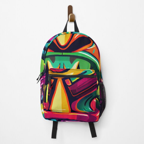 Artikelvorschau, Psychedelic Vibrant Colorful Vampire Tikis Digital Painting entworfen und verkauft von CodeAndColors.