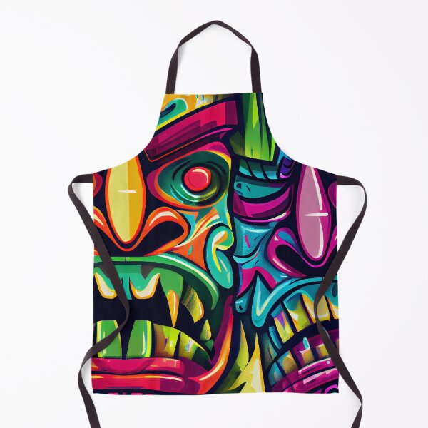 Artikelvorschau, Psychedelic Vibrant Colorful Vampire Tikis Digital Painting entworfen und verkauft von CodeAndColors.