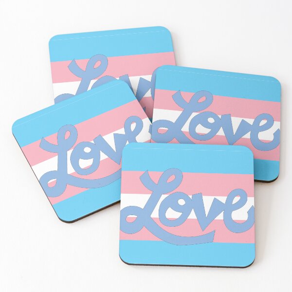 Item preview, Transgender pride flag with Love text designed and sold by AngelDawnDesign.