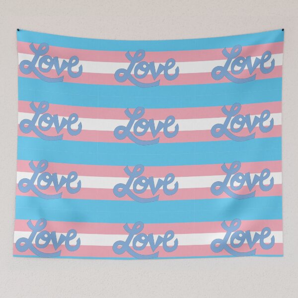 Item preview, Transgender pride flag with Love text designed and sold by AngelDawnDesign.