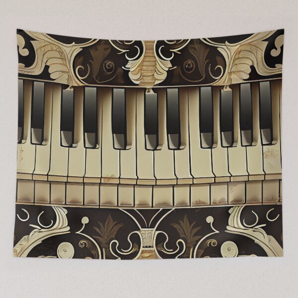 Item preview, Elegant Fancy Cartoon Piano Pattern Digital Painting designed and sold by CodeAndColors.