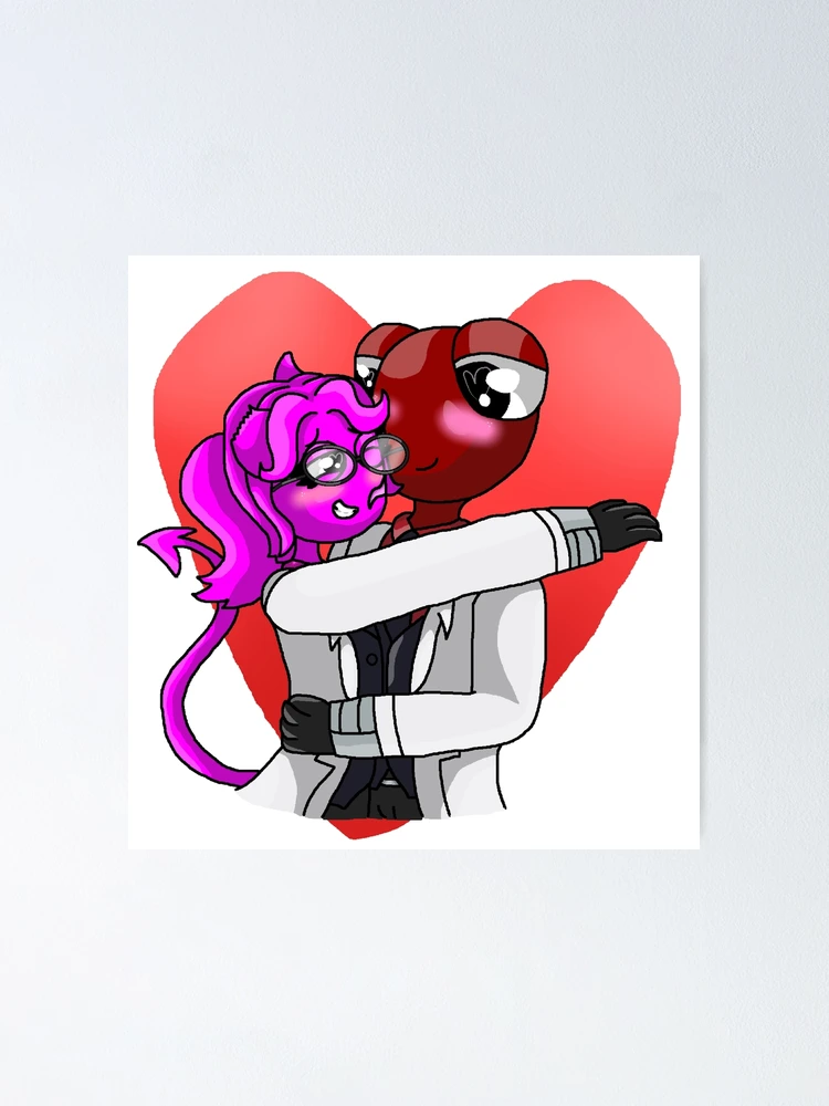 Red X Magenta Mistletoe (Rainbow Friends) | Poster