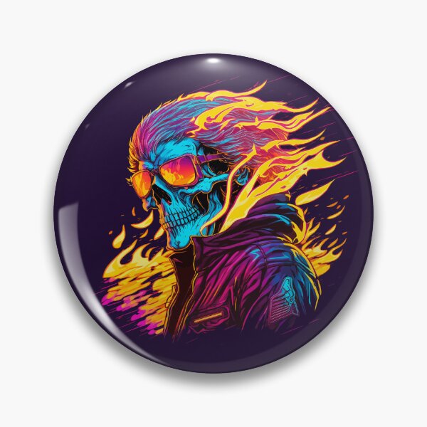 Item preview, Synthwave Flaming Motorcycle Reaper designed and sold by ChasmicArt.