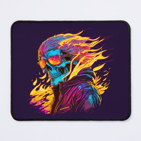 Item preview, Synthwave Flaming Motorcycle Reaper designed and sold by ChasmicArt.