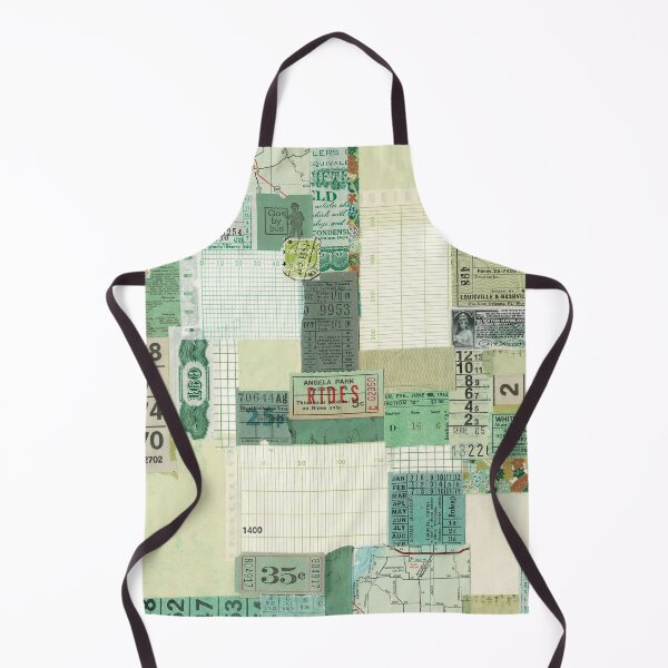 Item preview, Vintage Green Paper Ephemera Mixed Media Collage designed and sold by ArtsyValhalla.