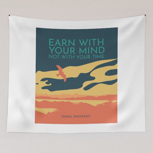 Item preview, Inspirational Quote: Earn with your mind (Naval Ravikant) designed and sold by TKsuited.