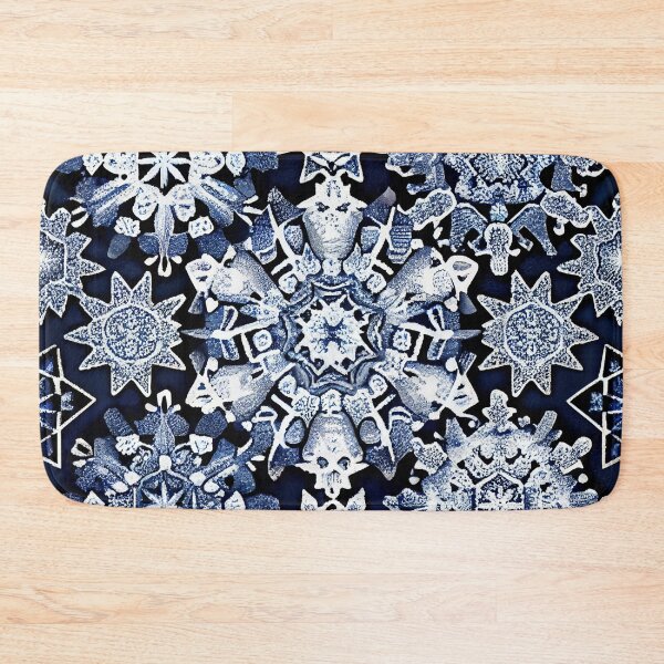 Artikelvorschau, White and Blue Snowflake Winter Pattern Digital Painting entworfen und verkauft von CodeAndColors.