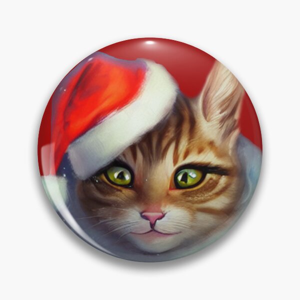 Item preview, Gato de Navidad Primer plano Lindo Gatito de invierno cubierto de nieve Sombrero de Santa designed and sold by MsMurd3ra.