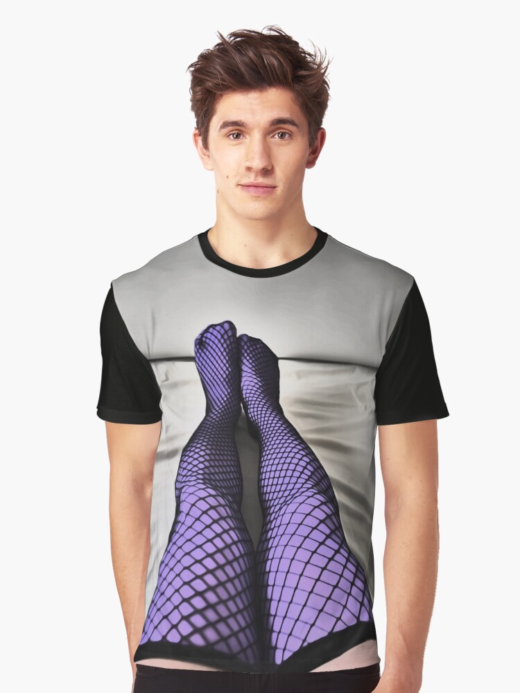 Purple Fishnet Stockings 003 Graphic T Shirt for Sale by IanBiAM Redbubble