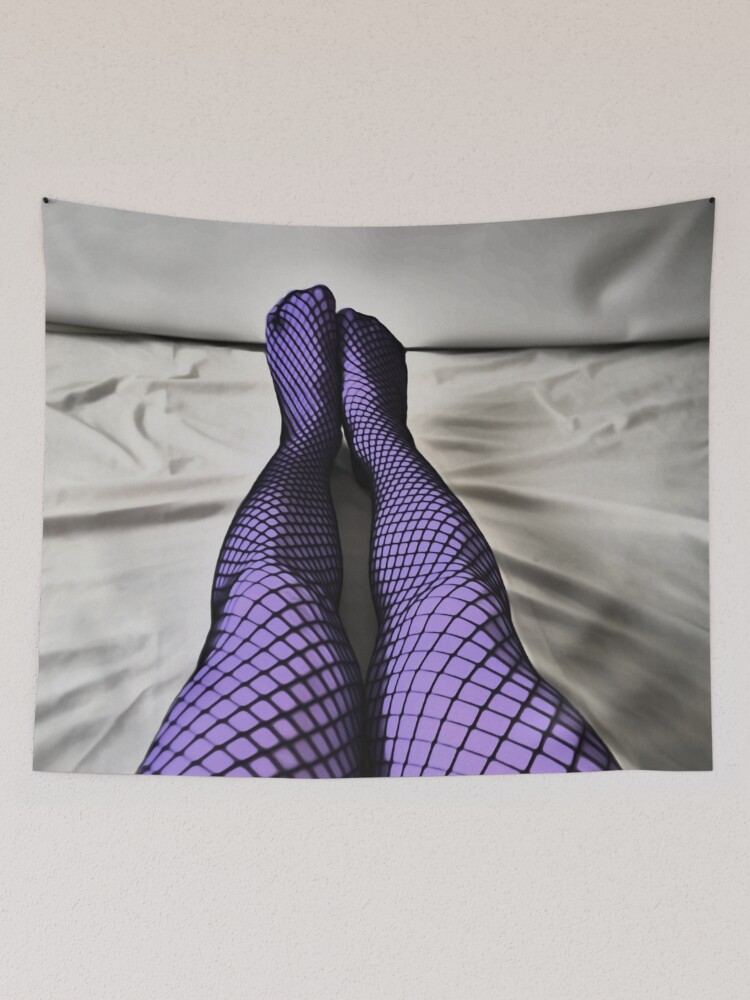 Purple Fishnet Stockings 003 Tapestry for Sale by IanBiAM Redbubble