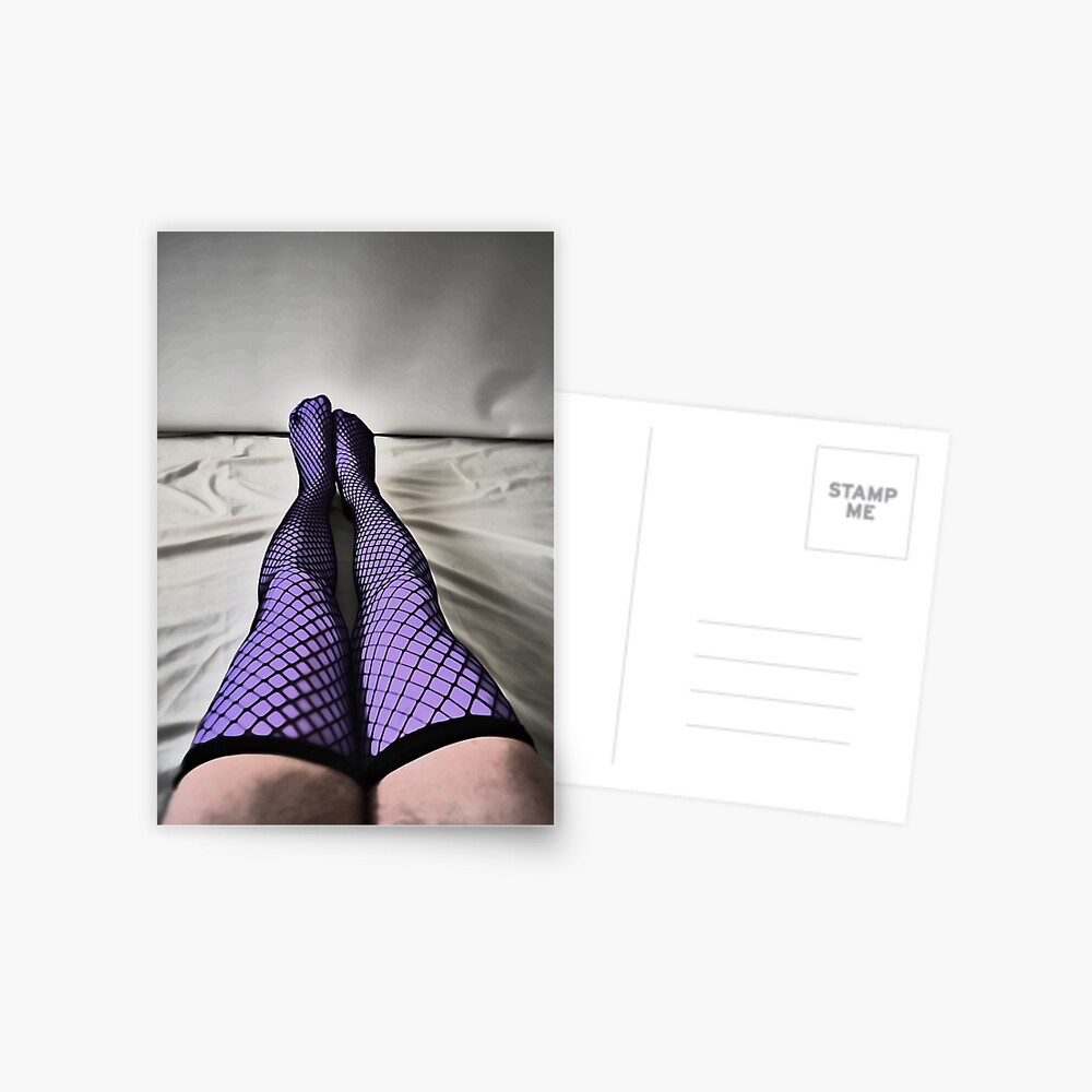 Purple Fishnet Stockings 003