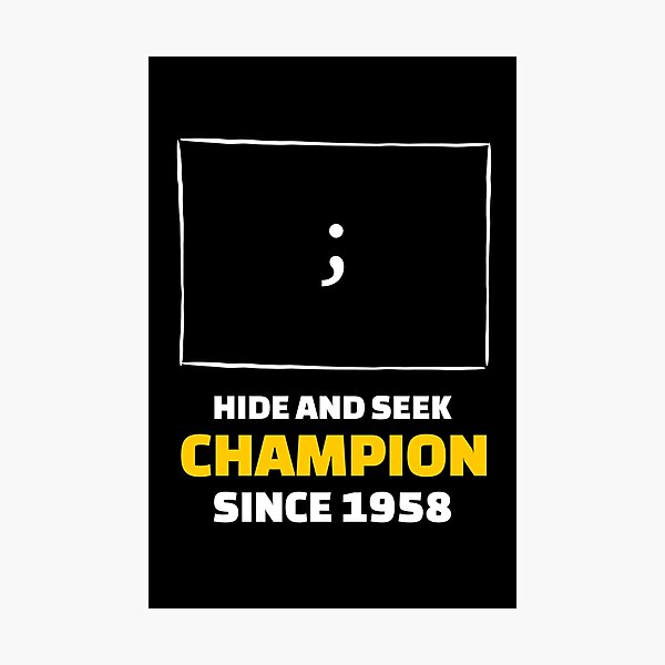 Artikel-Vorschau von Hide and Seek Champion – Lustige Programmierwitze, designt und verkauft von Programming Jokes.
