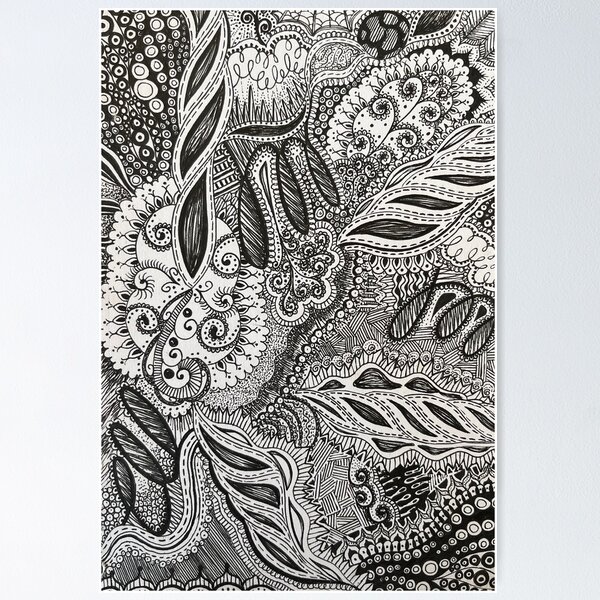 Black and White Zentangle Pen Design Greeting Card for Sale by  CosmicHeartSeed