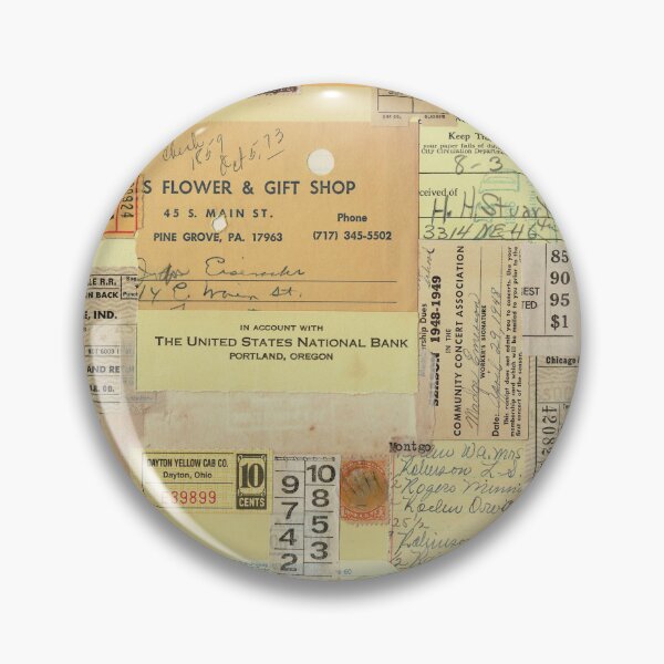 Item preview, Vintage Golden Yellow Paper Ephemera Mixed Media Collage designed and sold by ArtsyValhalla.
