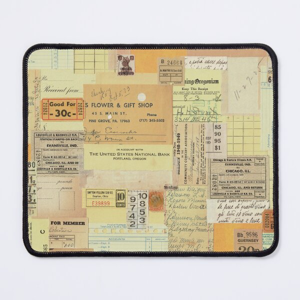 Item preview, Vintage Golden Yellow Paper Ephemera Mixed Media Collage designed and sold by ArtsyValhalla.