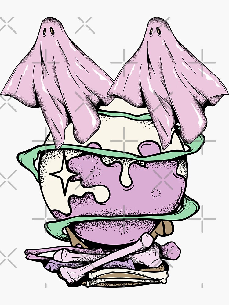 "Pastel Ghost Romance" Sticker for Sale by HauntedWitch Redbubble
