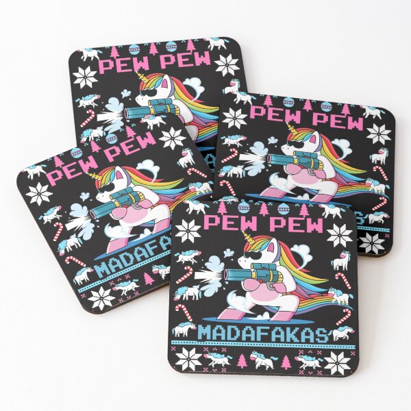 Item preview, Unicorn Pew Pew Madafakas Ugly Christmas Sweater designed and sold by JohnRBliss.