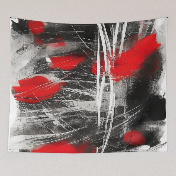 Item preview, Tree Branches with Swirls of Red Leaves Abstract Illustration designed and sold by deniselynnimage.