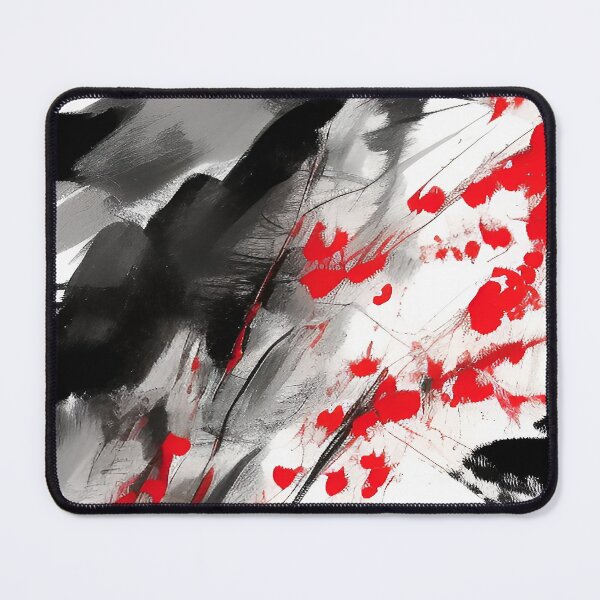 Item preview, Red and Black Paint Splashes Abstract Illustration designed and sold by deniselynnimage.
