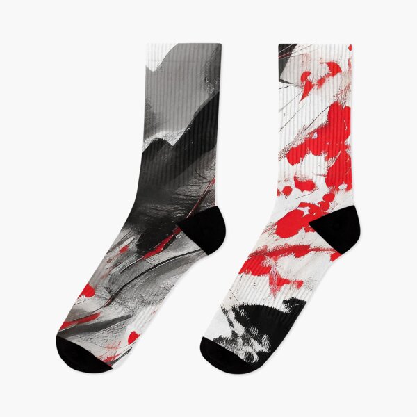 Item preview, Red and Black Paint Splashes Abstract Illustration designed and sold by deniselynnimage.