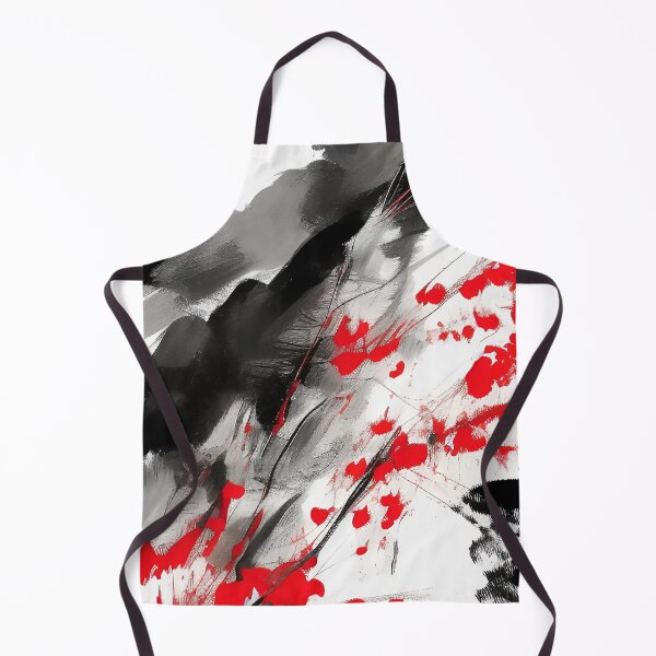 Item preview, Red and Black Paint Splashes Abstract Illustration designed and sold by deniselynnimage.