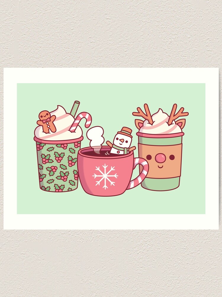 Hot Sale Santa Deer Snowman Tree Print Coffee Cup Christmas Party