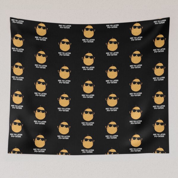 Item preview, See Ya Later Po-tater Funny Potato Puns (Dark BG) designed and sold by punnybone.