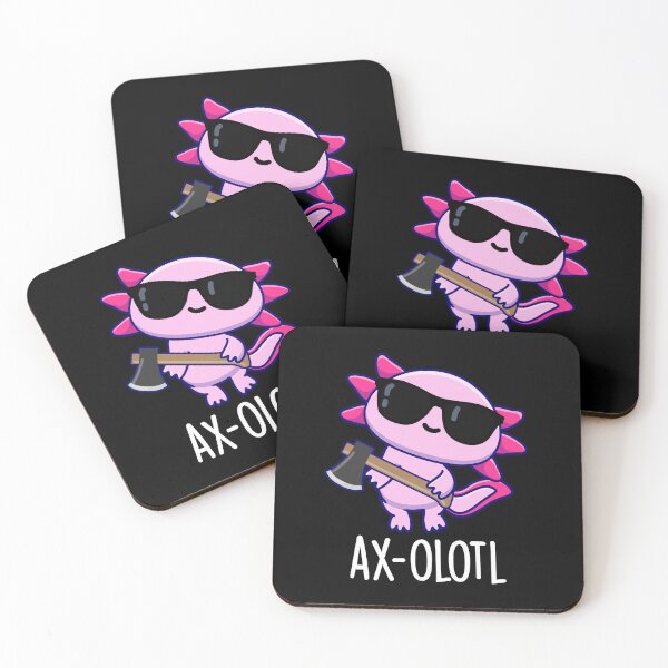 Item preview, Ax-olotl Funny Animal Axolotl Puns (Dark BG) designed and sold by punnybone.