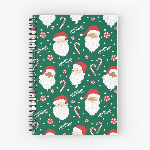 Item preview, Peppermint Santas on Christmas Green designed and sold by latheandquill.