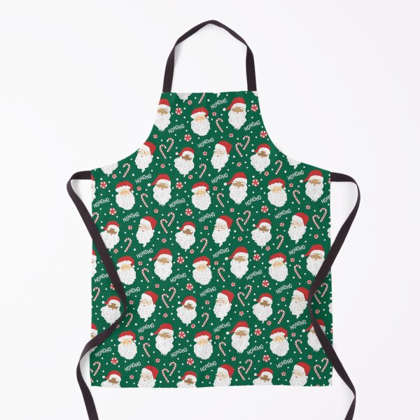 Item preview, Peppermint Santas on Christmas Green designed and sold by latheandquill.