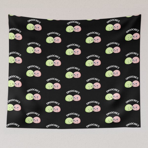 Item preview, Smoochies Funny Food Mochi Puns (Dark BG) designed and sold by punnybone.