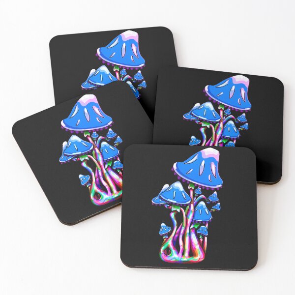 Item preview, Blue Rainbow Mushrooms - Trippy Mushroom Art designed and sold by mikeymadness.
