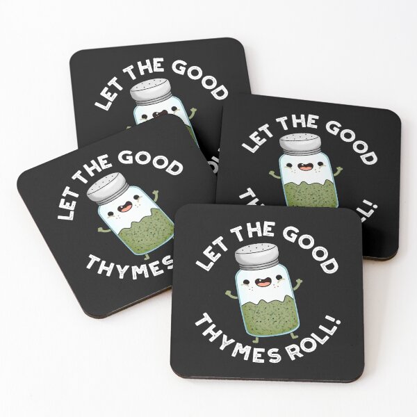 Item preview, Let The Good Thymes Roll Funny Herb Puns (Dark BG) designed and sold by punnybone.