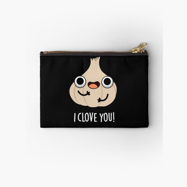 Item preview, I Clove You Funny Garlic Puns (Dark BG) designed and sold by punnybone.